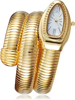 Snake Shape Bangle Watch, Snake Watches for Women, Unique Design Wrap Around Watches, Roman Numerals Dial Snake Bangle Fashion Casual Watch with a Box for Women