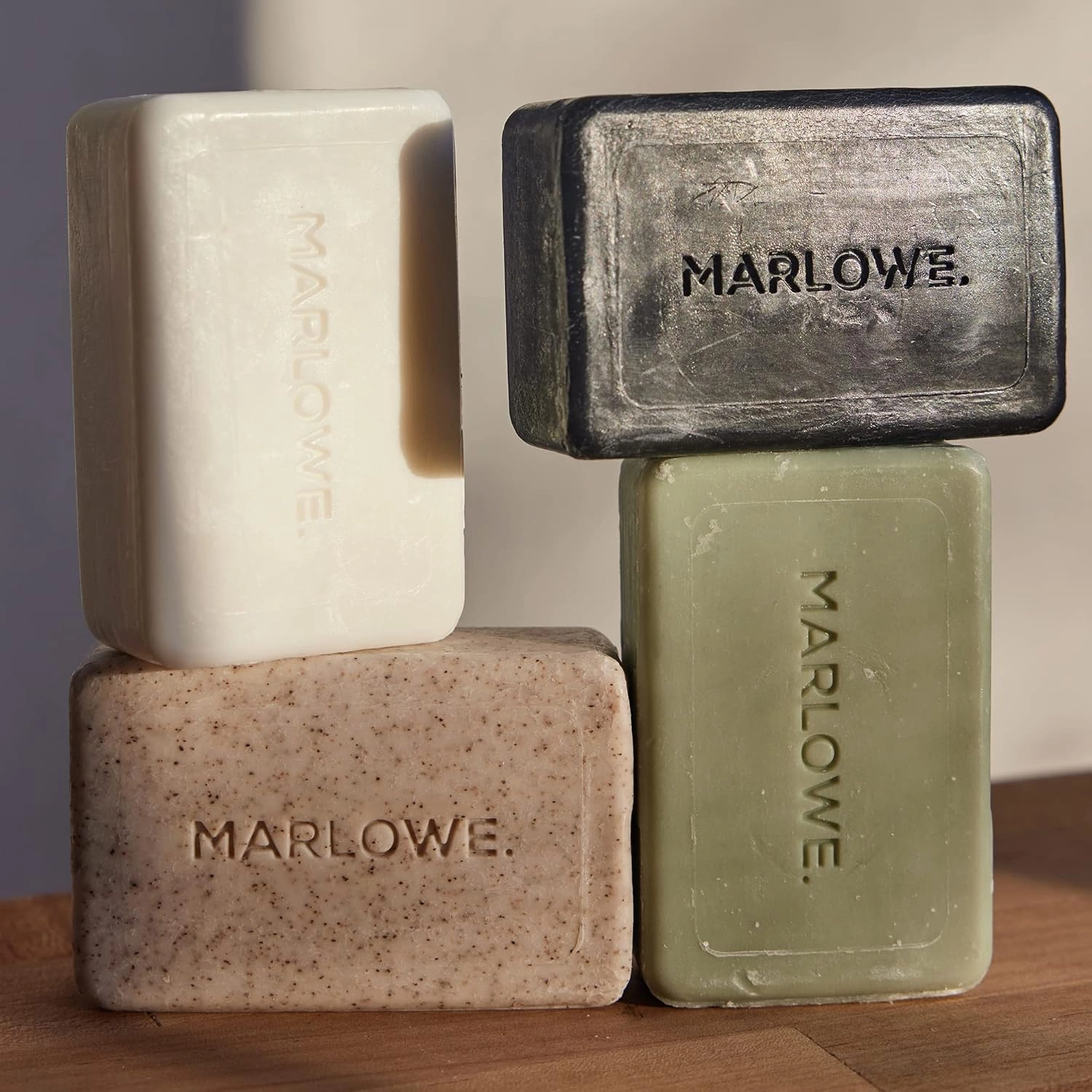 Soap Discovery Gift Set, Mens Skin Care Variety Selection of Exfoliating Body Scrub, Charcoal, Moisturizing & Polishing Body Bar Soaps for Men, 4 Pack