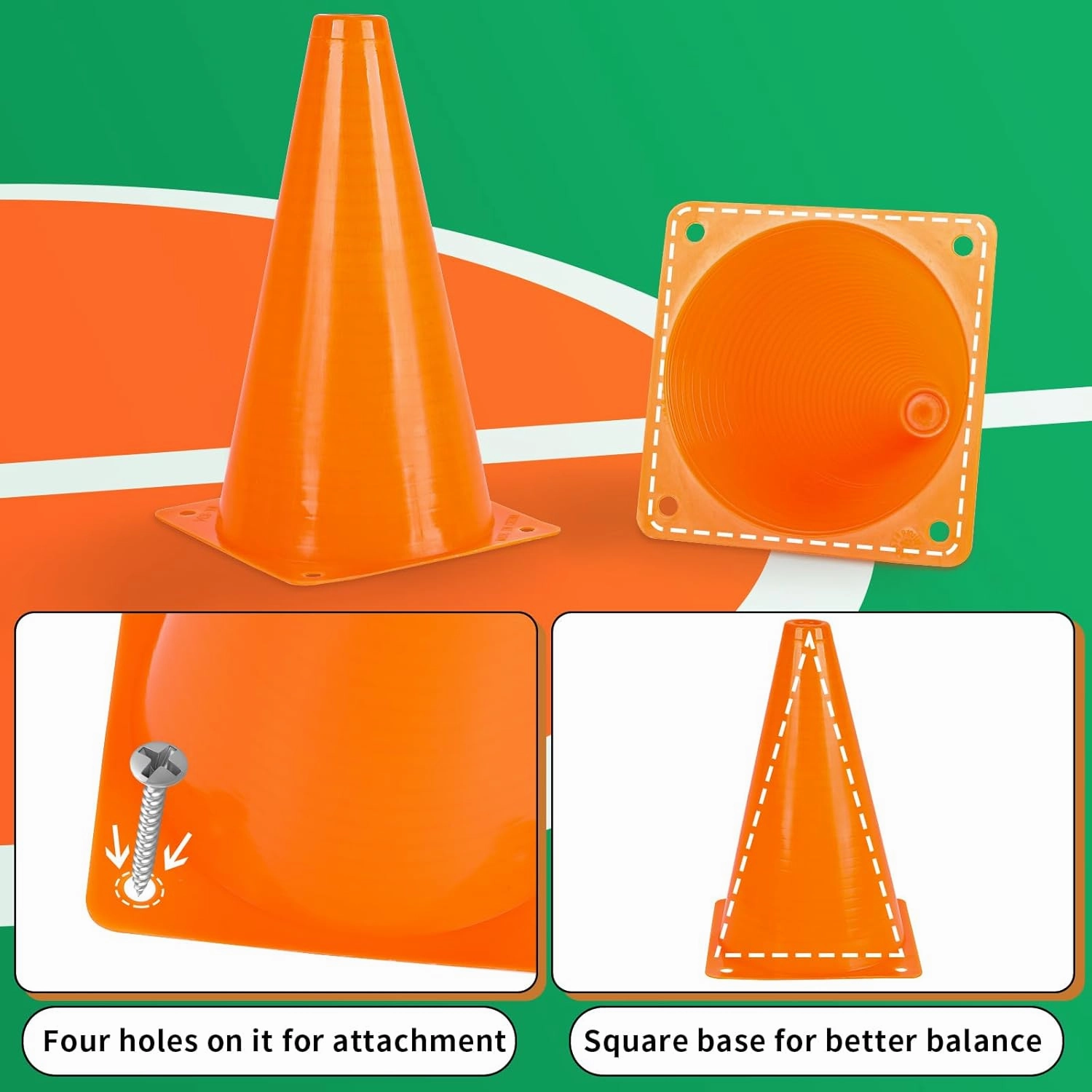 Soccer Cones 12/24 Pack with Mesh Bag-Traffic Cones for Field Marker Agility-Soccer, Skating, Football, Basketball, Indoor and Outdoor Games