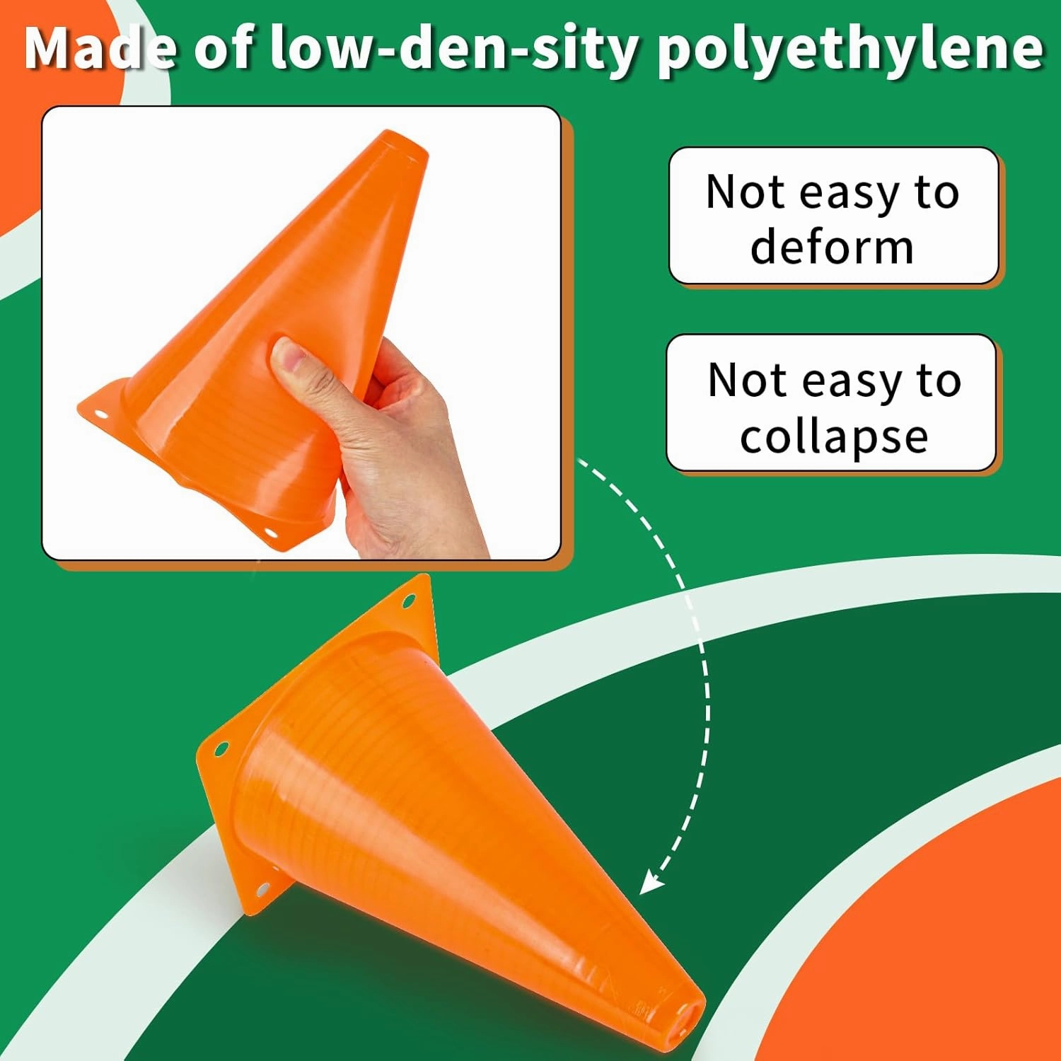 Soccer Cones 12/24 Pack with Mesh Bag-Traffic Cones for Field Marker Agility-Soccer, Skating, Football, Basketball, Indoor and Outdoor Games