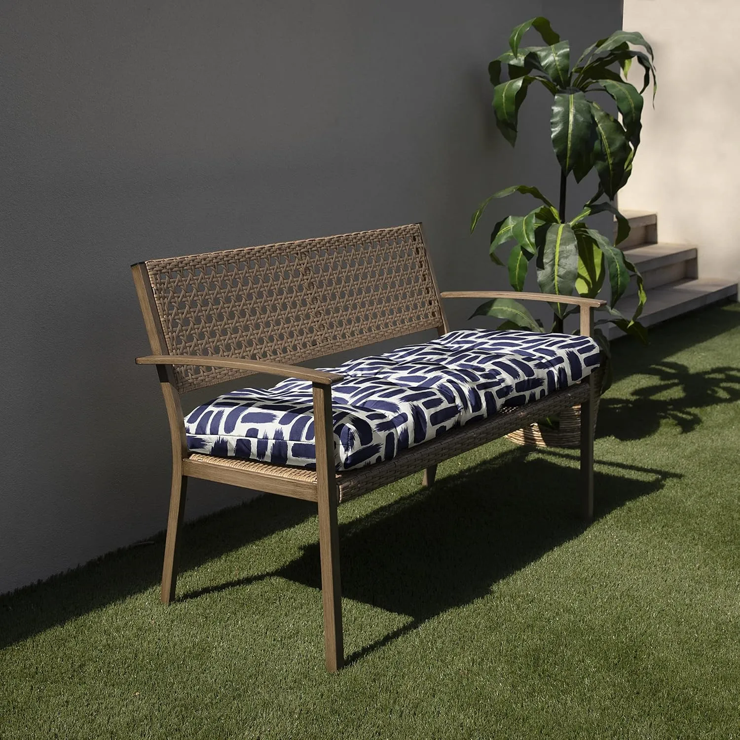 Sorra Home Graphic Bench Cushion, 55 in x 18 in x 2 in, Baja Nautical