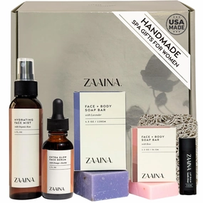 Spa Gift Set for Her - Relaxation Spa Kit for Women, Mother's Day Gifts Handmade in USA, Luxury Spa Gifts for Women, Spa Gift Basket for Mom, Pampering At Home Bath and Body Self Care Spa Package, Birthday Gifts for Women by ZAAINA