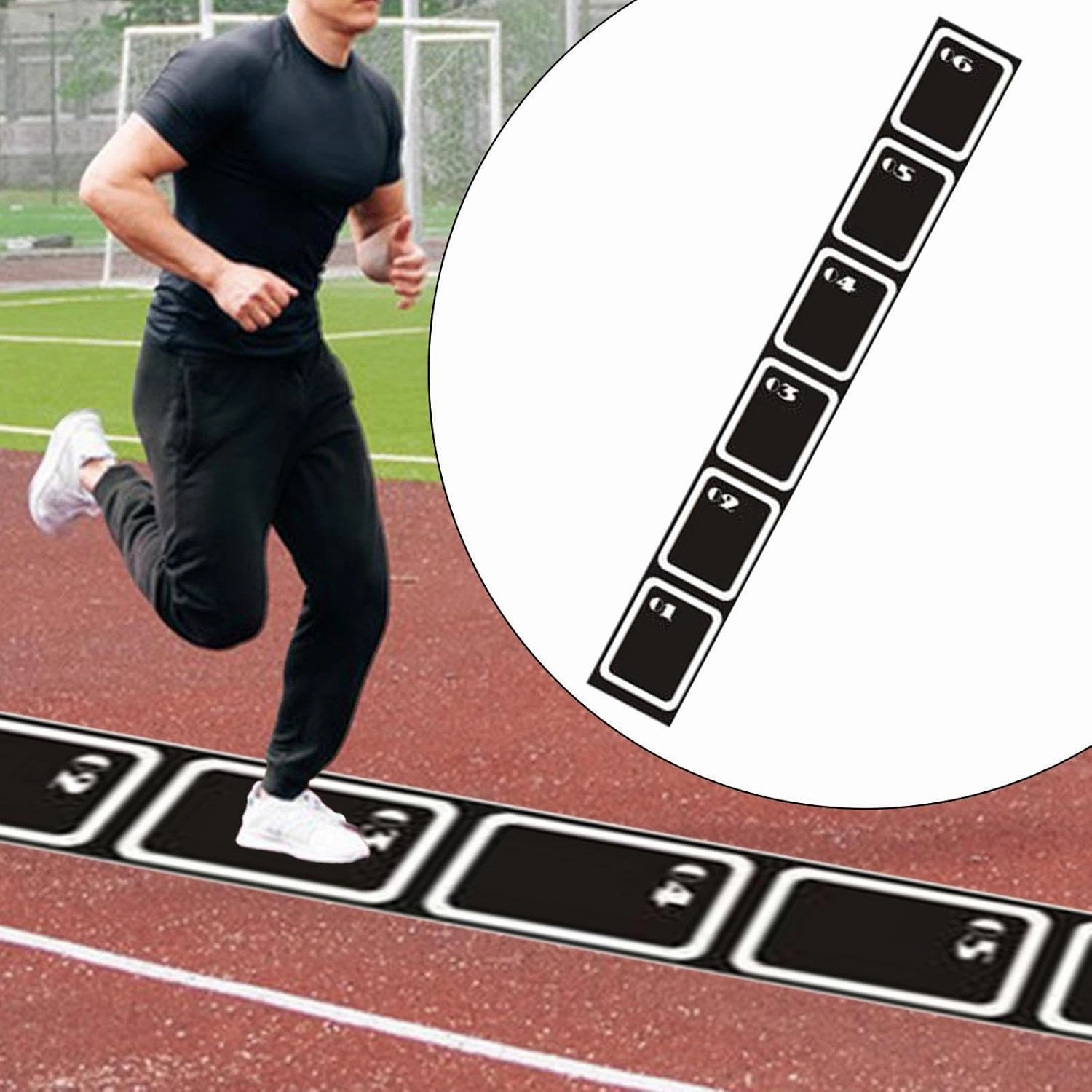 Speed Agility Training Ladder Portable Footwork Training Mat for Soccer Volleyball Sports Workout Outdoor Footwork Practice for All Ages to Improve Speed Strength
