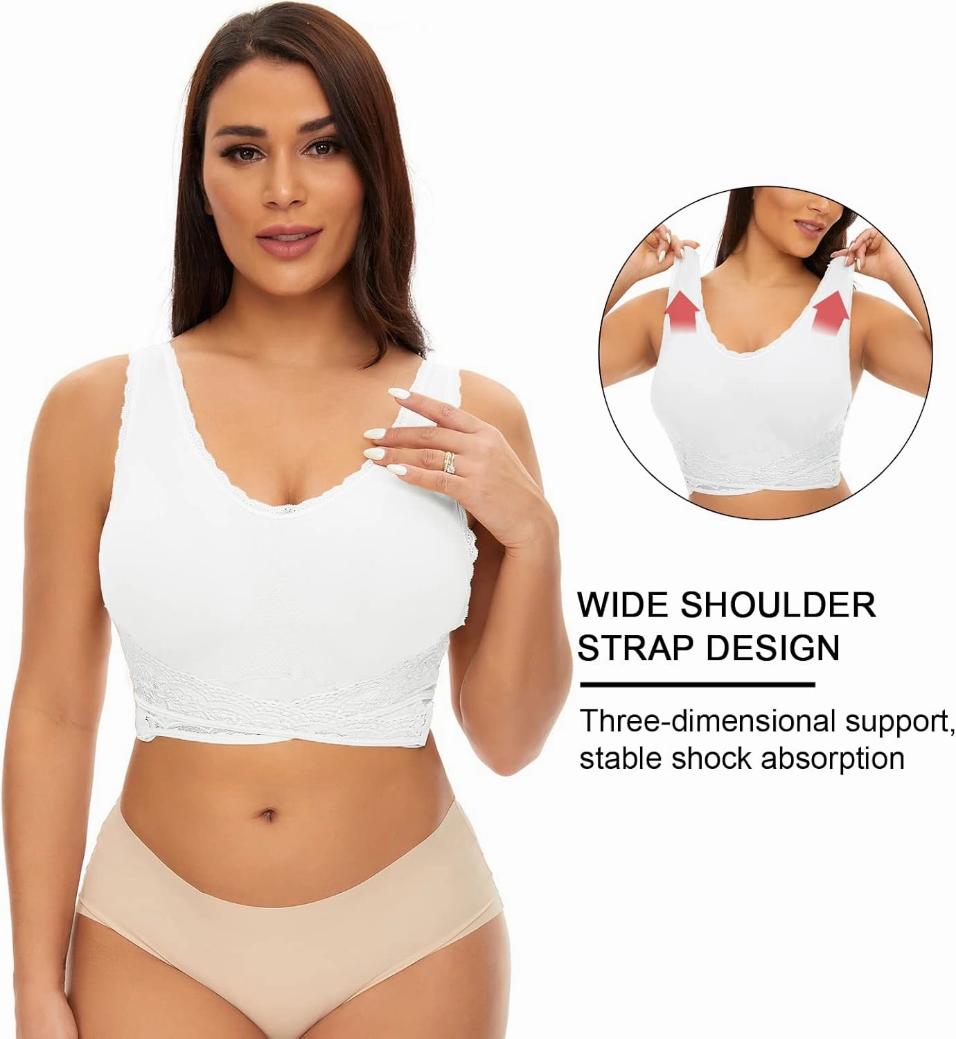 Sports Bras for Women Front Cross Front Side Buckle Bra Wireless Bra Pads Seamless Comfort Bra Yoga Bra 1/2/3 Pack