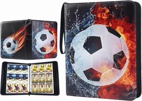 Sports Card Binder, 9 Pocket Trading Card Binder with 55 Sleeves, Double Sided Soccer Cards Holder with Zipper, Fits 990 Cards Albums for Baseball Basketball Hockey Collection Storage