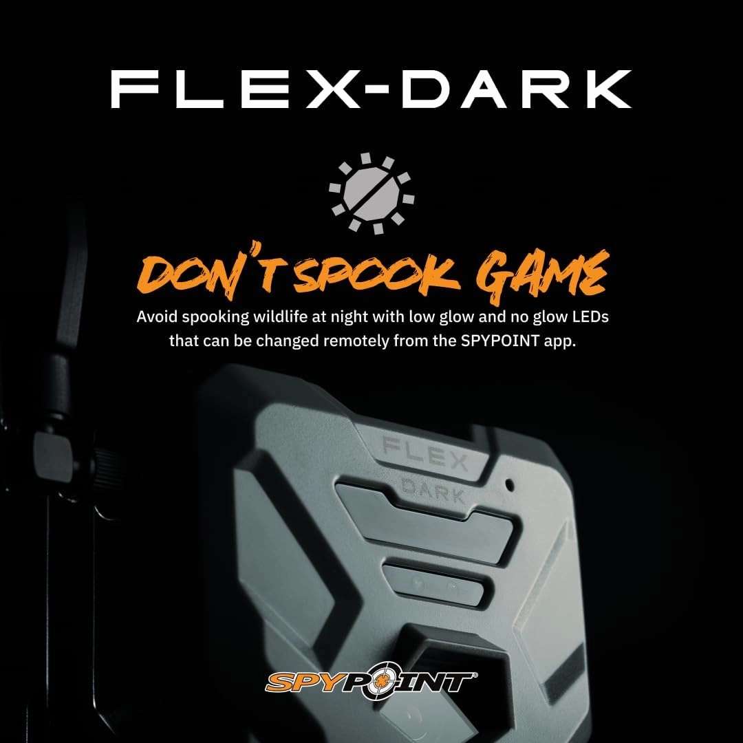 SPYPOINT Flex-Dark Cellular Trail Camera, 40MP Photos, 1080p Video   Sound, No-Glow Game Camera, Hunting Night Vision, Motion Activated,100ft Detection, No WiFi Needed Trail Cam