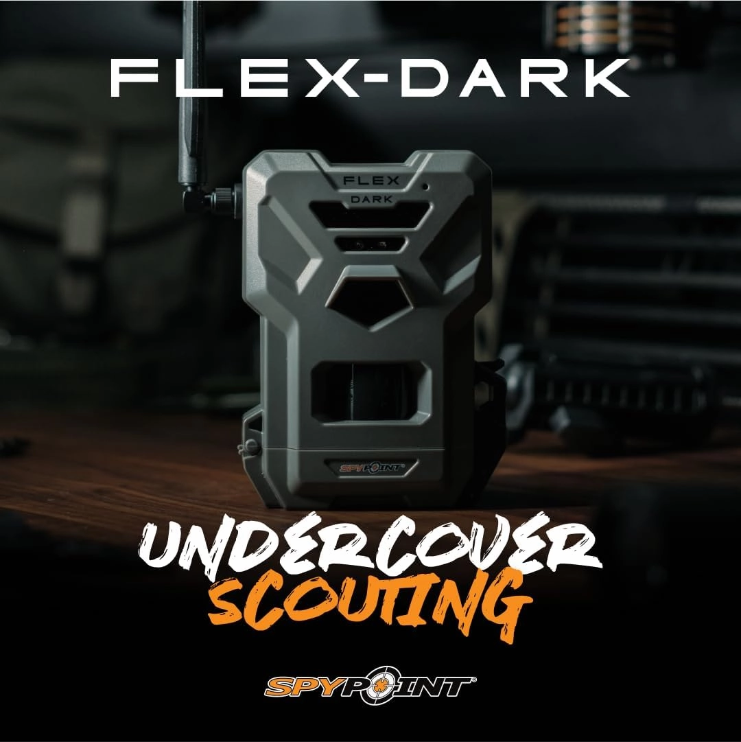 SPYPOINT Flex-Dark Cellular Trail Camera, 40MP Photos, 1080p Video   Sound, No-Glow Game Camera, Hunting Night Vision, Motion Activated,100ft Detection, No WiFi Needed Trail Cam