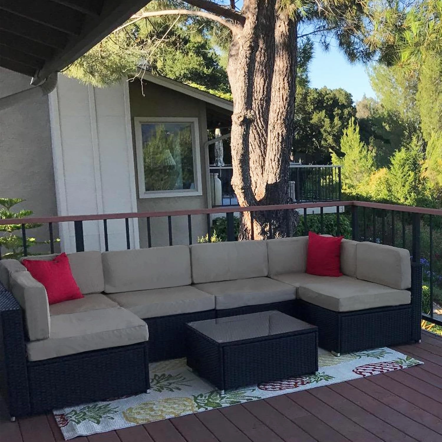 Sqodok Outdoor Cushion Covers 14Pcs Patio Cushion Slipcovers, Replacement Waterproof with Zipper for 6-Seaters Sofa, Outdoor Furniture Cushion Slipcovers Set Seat and Back, Covers Only, Grey