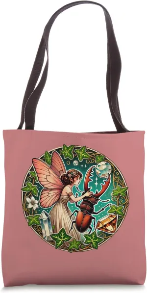 Stag Beetle Fairy Illustration Lucanidae Art Beetles Tote Bag