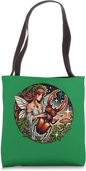 Stag Beetle Fairy Illustration Lucanidae Art Beetles Tote Bag