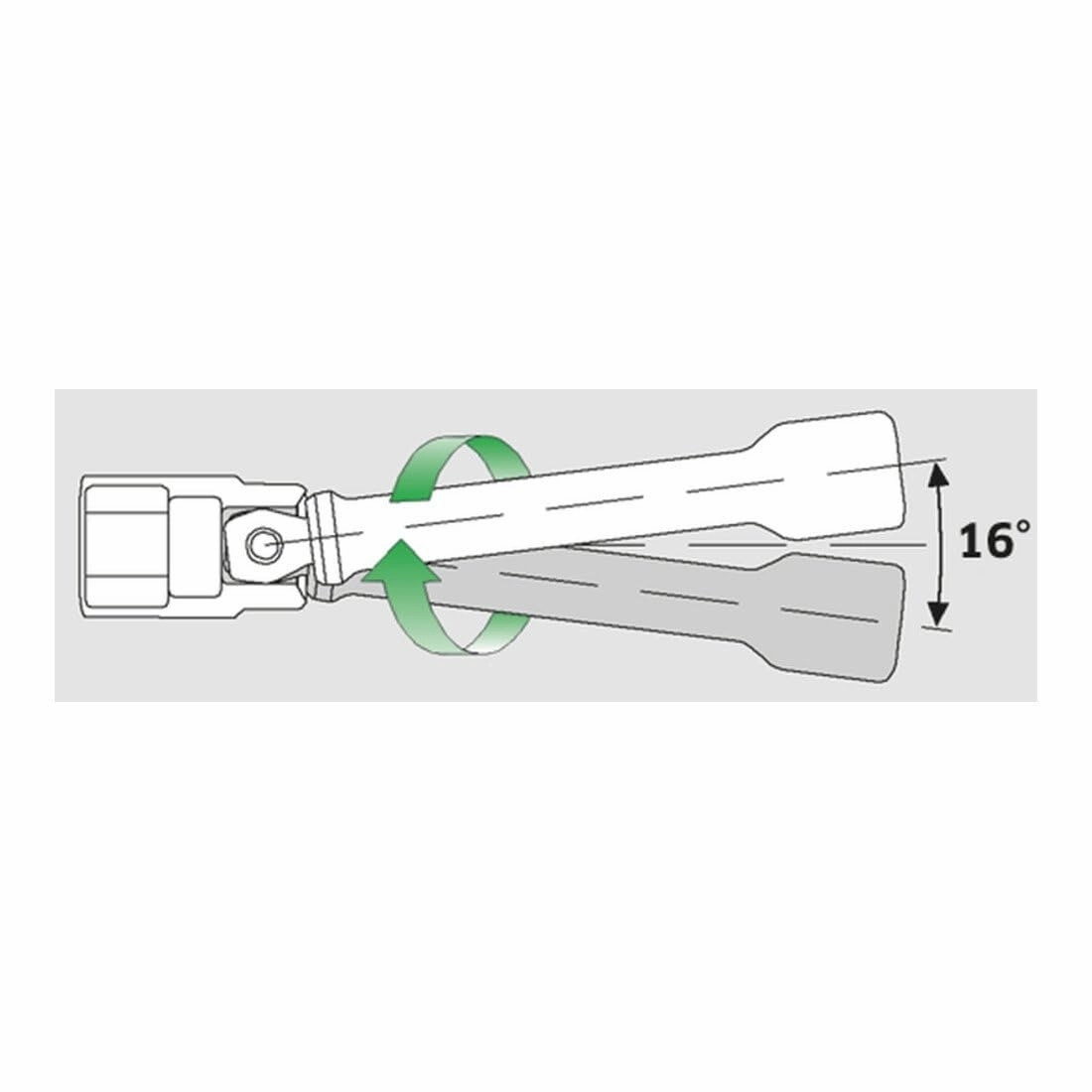 Stahlwille 11010012 405W Wobble-Drive Extension with 1/4" Square Drive, 6 Size, 150mm Length, 8 Degree Pivot Angle, 40 Nm Max Torque, Made from Chrome Alloy Steel with Chrome Plating, Made in Germany
