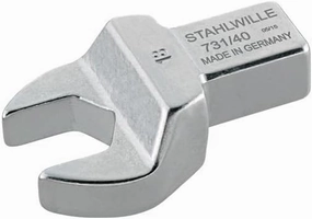 Stahlwille 58214018 731/40 Open-Ended Insert Tool, Size 18mm Wrench Opening, Tool Mount 14x18mm (Inside Square), Metric, Chrome Plated Finish, Made in Germany