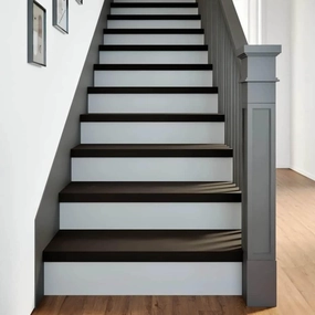 Stair Tread Set of 12 Dark Brown Solid Oak Wood 31.5x11.8x0.8 in52,5KG