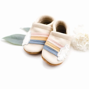 Starry Knight Design Shoes - Rainbow on cream