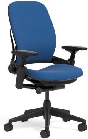 Steelcase Leap Task Chair: Black Base - 4D Adjustable Arms - No Headrest - 5" Cylinder Seat Height