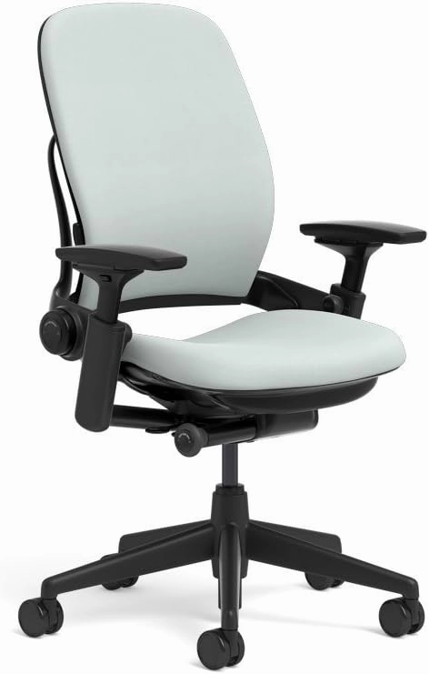 Steelcase Leap Task Chair: Black Base - 4D Adjustable Arms - No Headrest - 7" Cylinder Seat Height