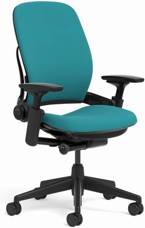 Steelcase Leap Task Chair: Black Base - 4D Adjustable Arms - No Headrest - 7" Cylinder Seat Height