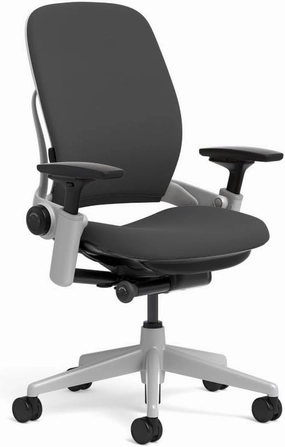 Steelcase Leap Task Chair: Platinum Base - 4D Adjustable Arms - No Headrest - Standard Carpet Casters