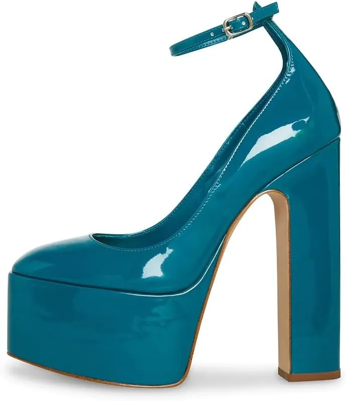 Steve Madden Women's Skyrise Teal Patent