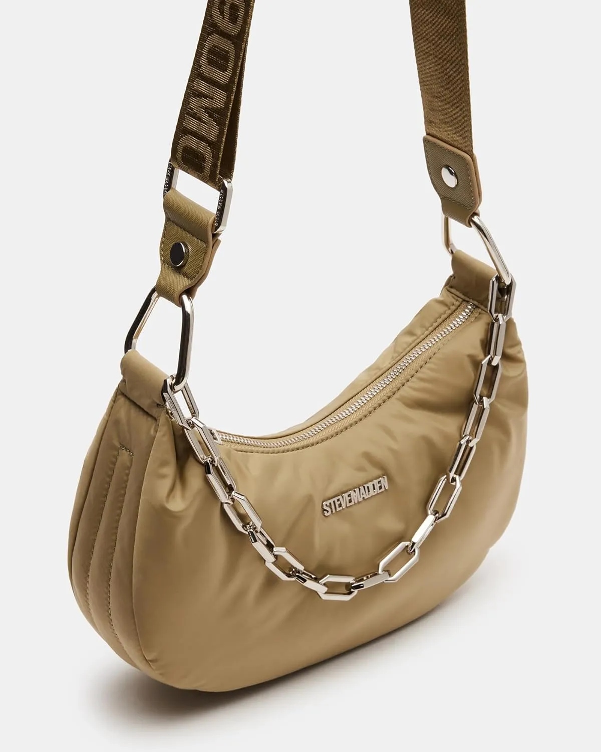 Steve Madden Zoeyy-n Nylon Moon Shape Bag with Chain