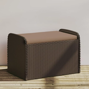 Storage Bench Brown PE Rattan Standard Storage Bench Patio Furniture