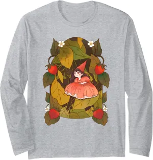 Strawberry Fairy Berries Leaves Fantasy Magic Long Sleeve T-Shirt