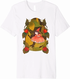 Strawberry Fairy Berries Leaves Fantasy Magic Premium T-Shirt