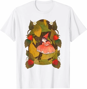 Strawberry Fairy Berries Leaves Fantasy Magic T-Shirt
