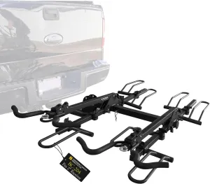 Stromberg Carlson BC-204 Heavy Duty Platform Mount Bike Rack – Folding Hitch Carrier for 4 Bikes, Fits 2" Hitch Receiver, Durable Transport Solution, Compatible with Cars, SUVs, Truck and Trailer