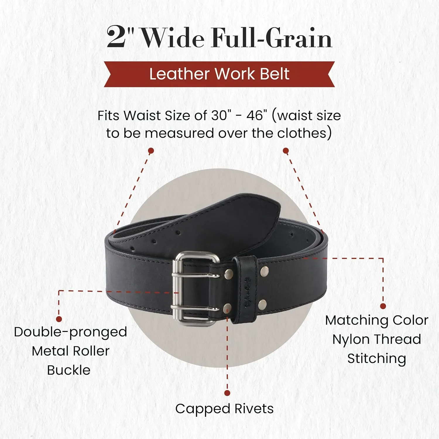 Style N Craft Work Belt, Durable and Rugged Belt