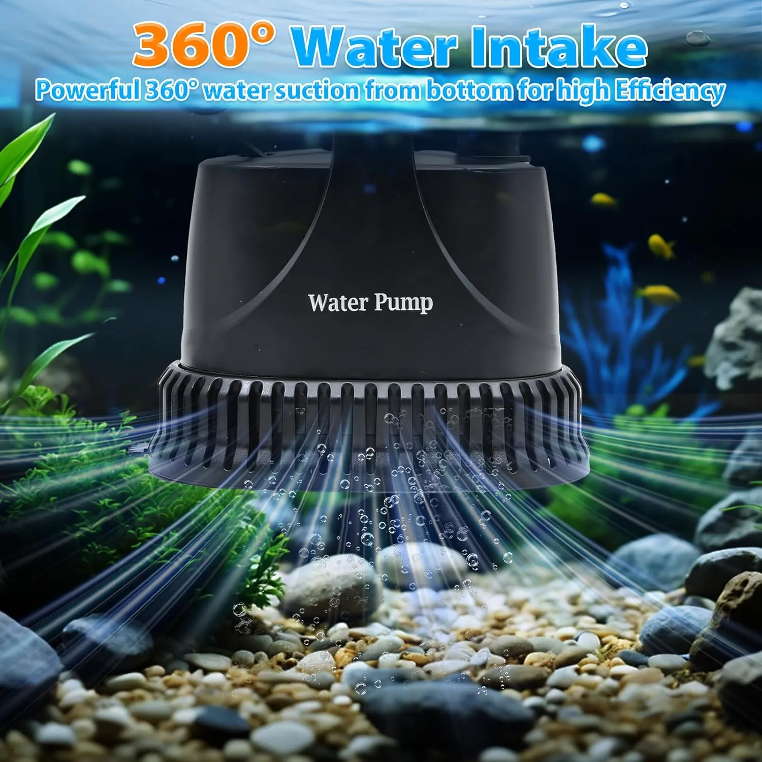 Submersible Aquarium Water Pump, Adjustable Water Flow, Small Fountain Pump for Garden Fountain, Water Table, Fish Tank, Pond, Hydroponics (40W, 800GPH)