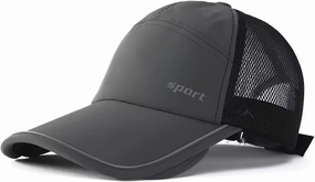 Sun Visor Hats for Men Women Retractable Brim Adjustable UV Protection Mesh Baseball Cap