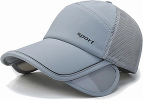Sun Visor Hats for Men Women Retractable Brim Adjustable UV Protection Mesh Baseball Cap