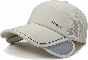 Sun Visor Hats for Men Women Retractable Brim Adjustable UV Protection Mesh Baseball Cap
