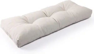 SUNROX LokGrip Non Slip Tufted Memory Foam Bench Cushion, FadeShield Water Resistant Durable Thicken Outdoor/Indoor Bench Seat Pads 36x14x4 inch, Cream