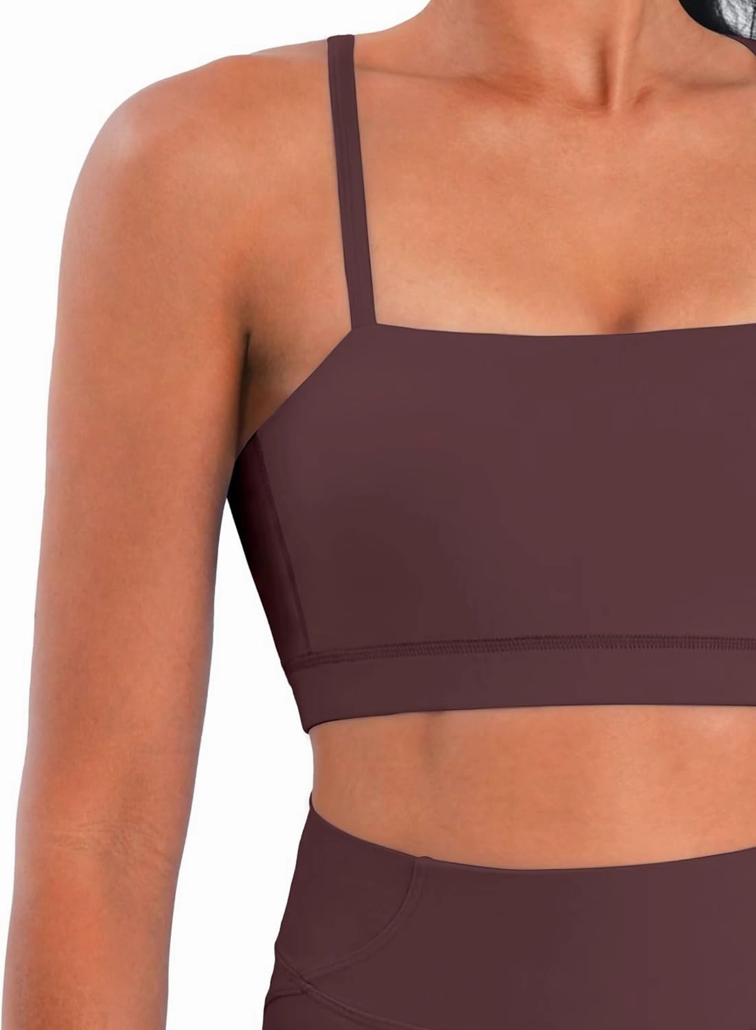 Sunzel Womens Sports Bra Buttery Soft Adjustable Straps Padded Yoga Bra Scoop Neck Wireless Bra Crop Top for Workout Gym