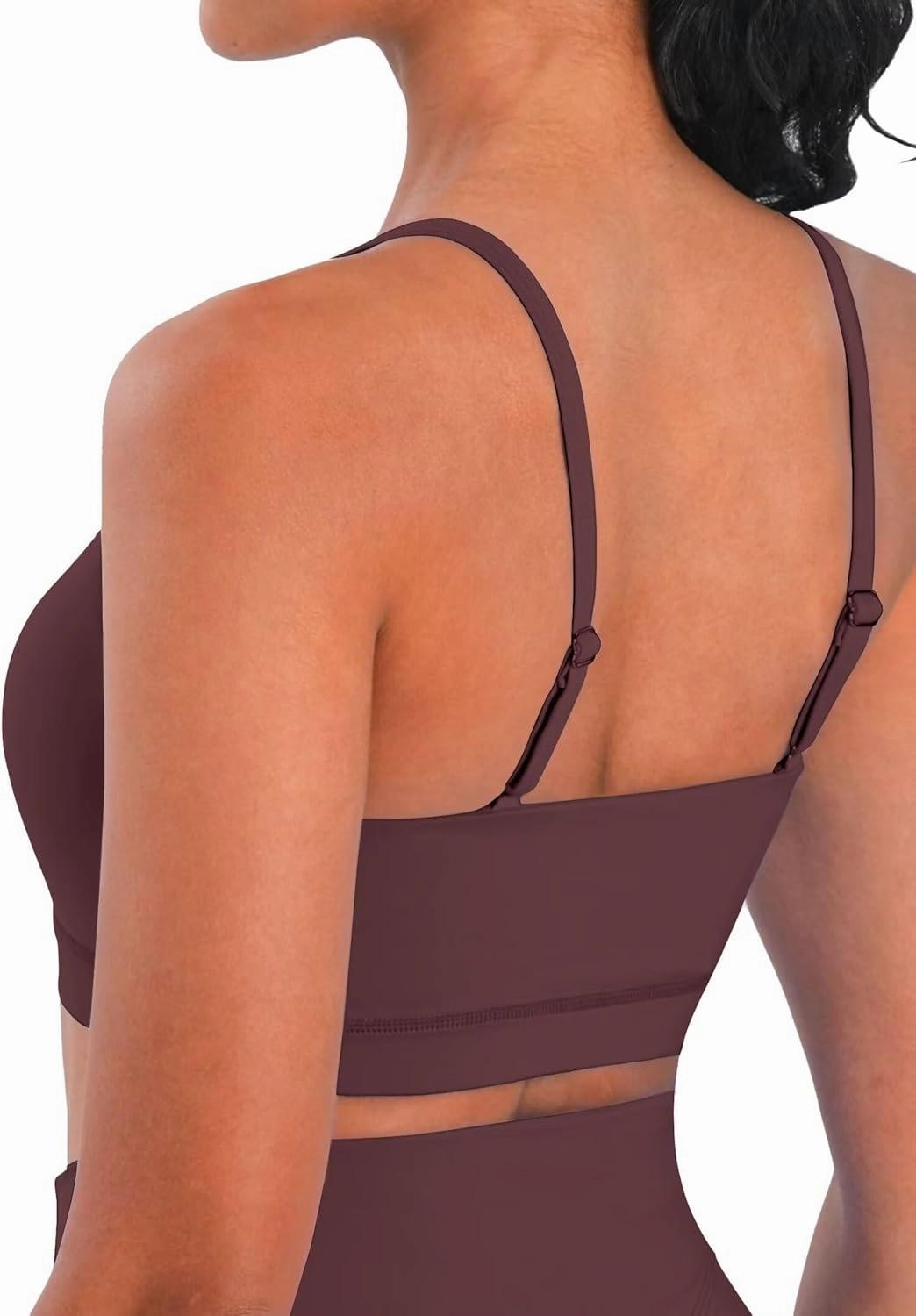 Sunzel Womens Sports Bra Buttery Soft Adjustable Straps Padded Yoga Bra Scoop Neck Wireless Bra Crop Top for Workout Gym