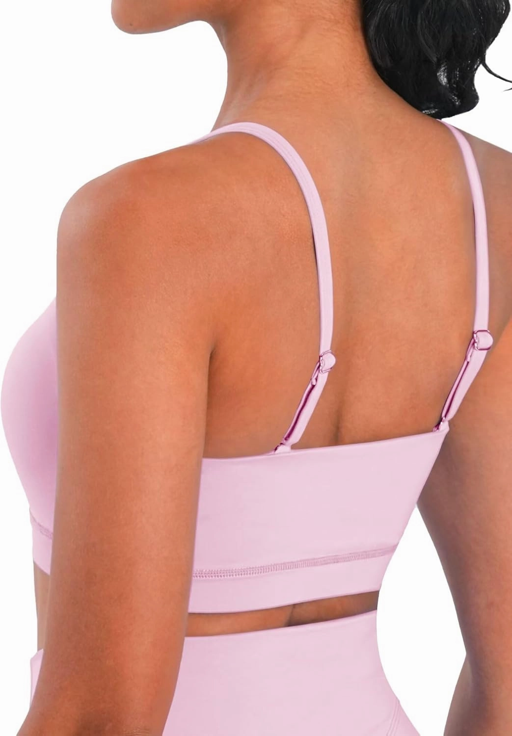 Sunzel Womens Sports Bra Buttery Soft Adjustable Straps Padded Yoga Bra Scoop Neck Wireless Bra Crop Top for Workout Gym