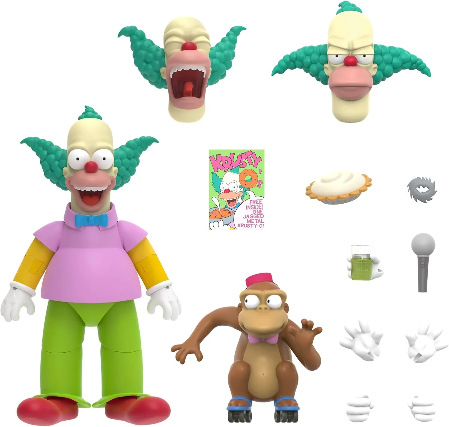 Super7 Ultimates The Simpsons Krusty The Clown - 7" The Simpsons Action Figure with Accessories Classic TV Show Collectibles and Retro Toys