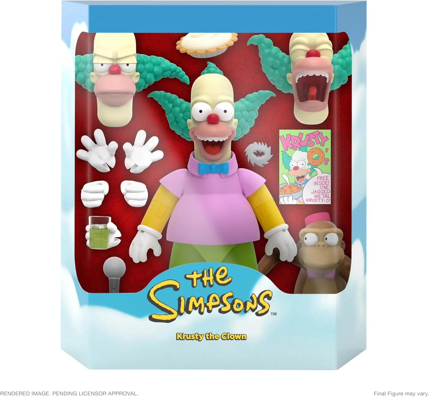 Super7 Ultimates The Simpsons Krusty The Clown - 7" The Simpsons Action Figure with Accessories Classic TV Show Collectibles and Retro Toys