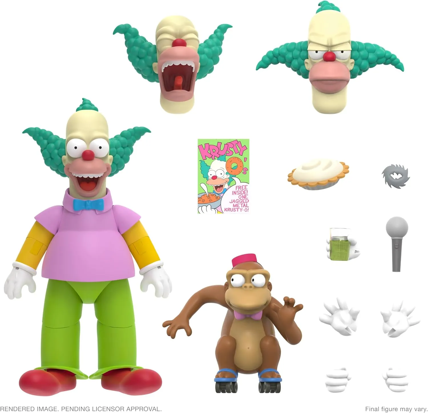 Super7 Ultimates The Simpsons Krusty The Clown - 7" The Simpsons Action Figure with Accessories Classic TV Show Collectibles and Retro Toys