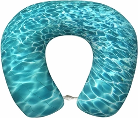 Swimming Pool Water Print Memory Foam Travel Pillow - Comfortable U-Shape Neck Support for Sleep, Office, Flights & Road Trip