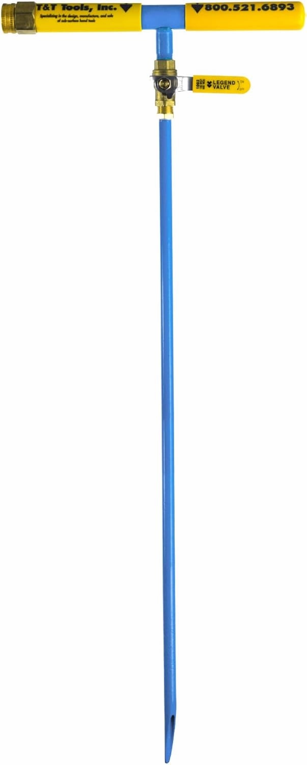 T&T Tools 48 Inch Water Probe - Steel Deep Root Irrigator for Trees - Professional Drip Irrigation Tool with Self Drilling Tip- Brass Valve -Deep Drip Watering Stakes for Efficient Deep Root Hydration