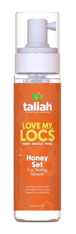 Taliah Waajid Love My Locs Honey Set Loc Hair Mousse 8oz – Alcohol-Free, Moisturizing, Firm Hold Mousse for Locs, Twists & Braids, Natural Hair Styling Foam