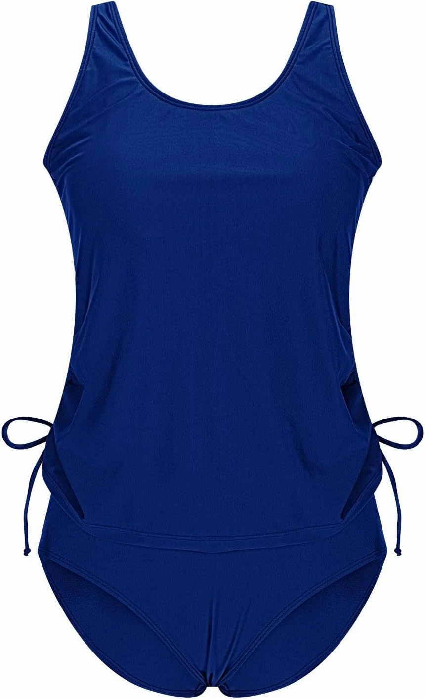 Tankini Swimsuits for Women Tummy Control Two Piece Bathing Suit Side Tie High Waisted Swimwear Beach Pool Vacation