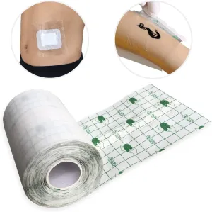 Tattoo Aftercare Waterproof Adhesive Bandages, Transparent Stretch Bandage Fixed Tattoo Roll, Clean Dressing Film Plaster for Skin Healing Protective & Keeping Wound Dry (4 inches × 10.94 Yards)