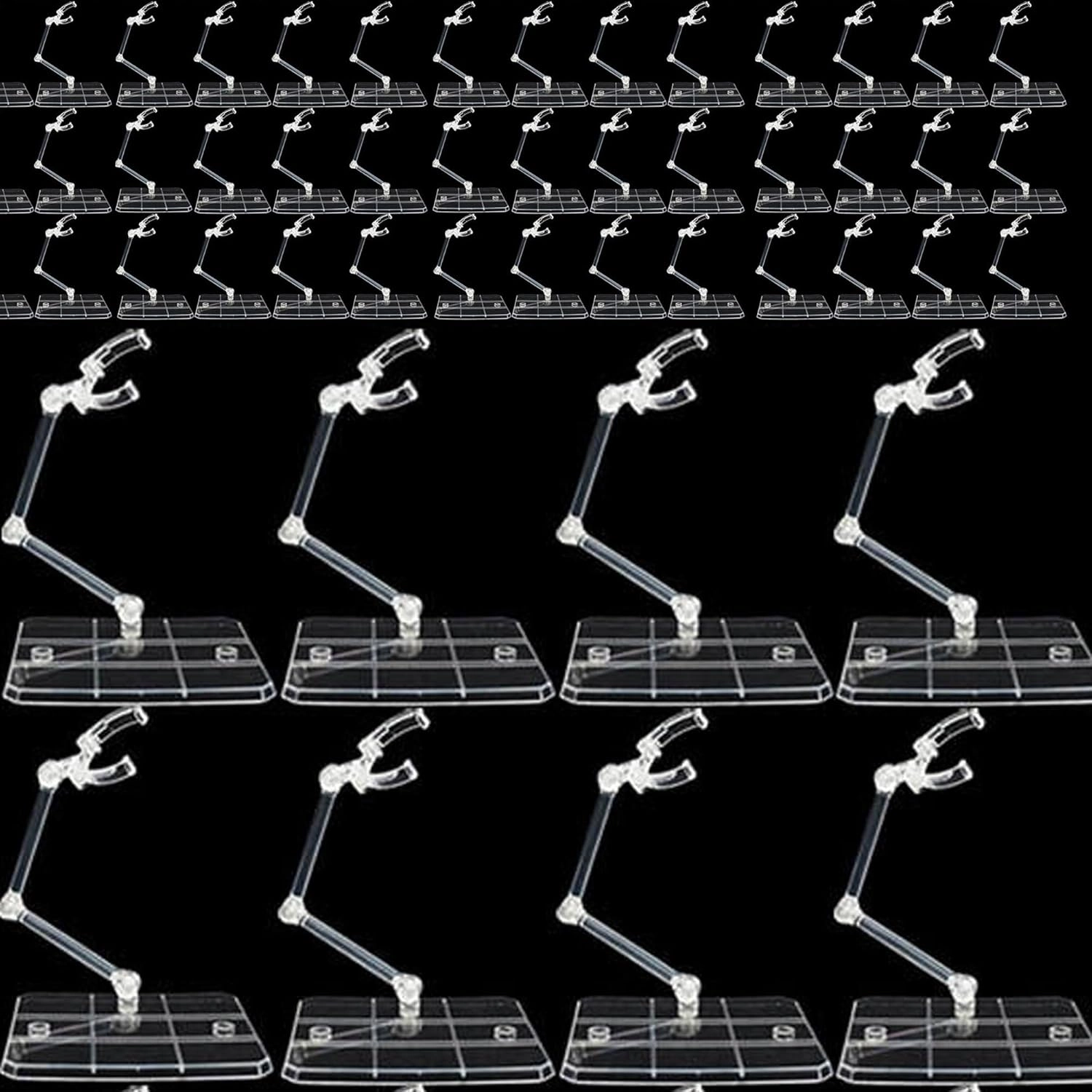TEAMWILL 48pcs Adjustable Action Figure Display Holder Base Doll Model Support Stand