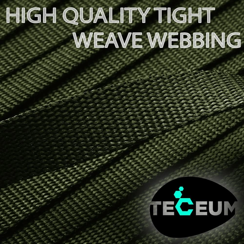 TECEUM 1" & 1.5" & 2" Webbing – 10 25 50 Yards – 40  Colors – Heavy Duty 1 Inch 1.5 Inch 2 Inch Webbing for Climbing Outdoors Indoors Crafting DIY