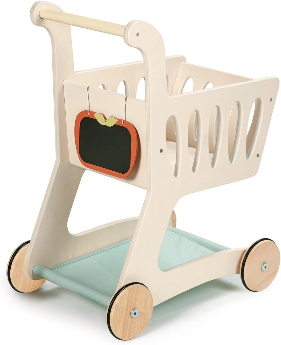 Tender Leaf Toys - Shopping Cart - Wooden Shopping Cart with Extra Storage - Perfect Role Play Toy, Promotes Creativity and Imagination for Boys and Girls - Age 3 