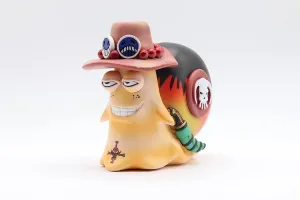 Thcbme Anime Action Figures Den Den Mushi Cute Figures Transponder Snail Phone Bug PVC Figures Model Collection Ornaments (Ace)
